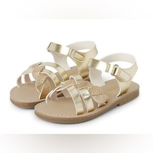 New Gymboree Glitter Sandals Size 10 Gold Metallic Girls
